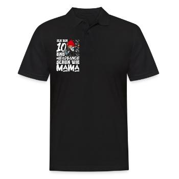 Ich bin 10 - Mädchen Rocker - Männer Poloshirt - Schwarz - Vorne - Kai (181cm)