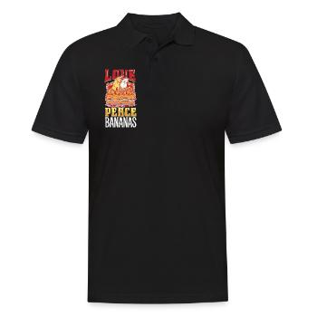 Love Peace Bananas - Banana - Men's Polo Shirt - black - Front - Kai (181cm)