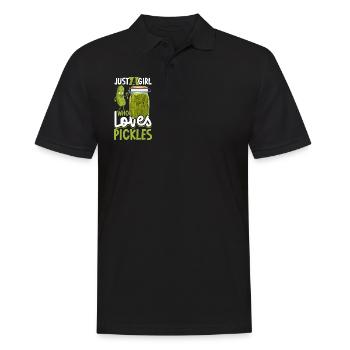 Just a girl who loves pickles - Gurken - Männer Poloshirt - Schwarz - Vorne - Kai (181cm)