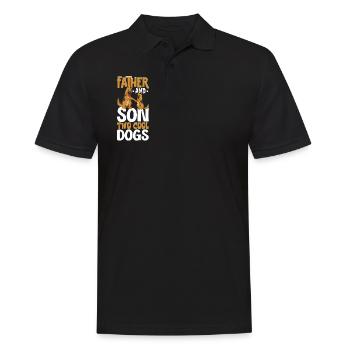Coole Hunde - Vater und Sohn - Männer Poloshirt - Schwarz - Vorne - Kai (181cm)