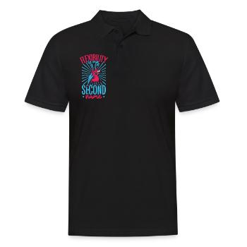 Flamingo beim Aerial Silks - Männer Poloshirt - Schwarz - Vorne - Kai (181cm)