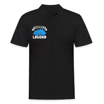 Legende im Cornhole - Männer Poloshirt - Schwarz - Vorne - Kai (181cm)