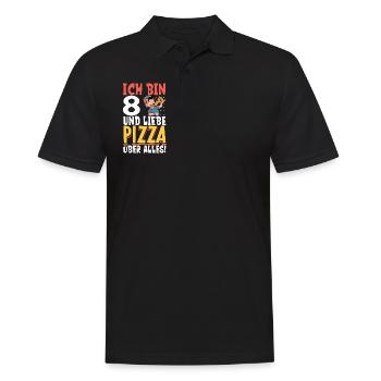 Ich bin 8 - Jungen Pizza - Männer Poloshirt - Schwarz - Vorne - Kai (181cm)