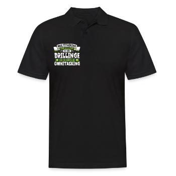Multitasking kann jeder - Vater von Drillingen - Männer Poloshirt - Schwarz - Vorne - Kai (181cm)
