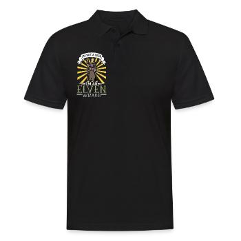 D20 RPG Character - Eleven Wizards - Men's Polo Shirt - black - Front - Kai (181cm)