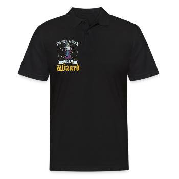No Geek - D20 RPG Character - Wizard - Men's Polo Shirt - black - Front - Kai (181cm)