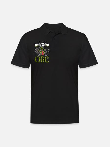 No Geek - D20 RPG Character - Orc - Men's Polo Shirt - black
