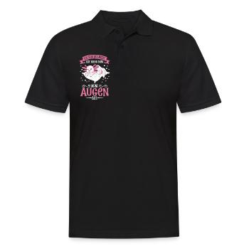 Ich schlafe nicht ich ruhe nur meine Augen aus - Männer Poloshirt - Schwarz - Vorne - Kai (181cm)