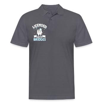 Permis de construction de ponts - Technicien dentaire - Polo Homme - charbon - Devant - Nico (186cm)