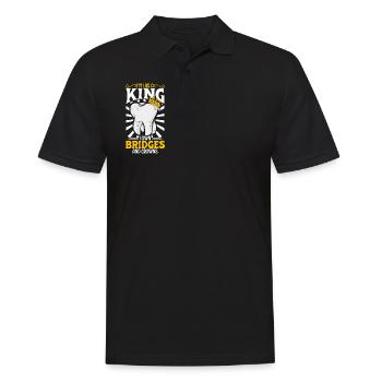 Ich bin ein König - Zahnpflege - Männer Poloshirt - Schwarz - Vorne - Kai (181cm)