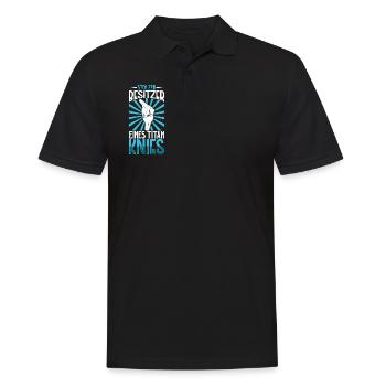 Stolzer Besitzer eines Titan Knies - Knie Titan - Männer Poloshirt - Schwarz - Vorne - Kai (181cm)