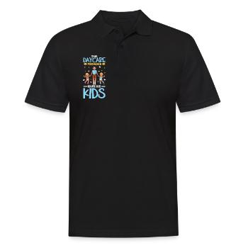 Kinder in der Tagespflege - Tagesvater - Männer Poloshirt - Schwarz - Vorne - Kai (181cm)