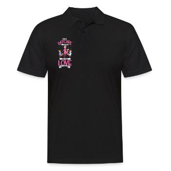 I really love my little foxes - Tagesmutter - Männer Poloshirt - Schwarz - Vorne - Kai (181cm)
