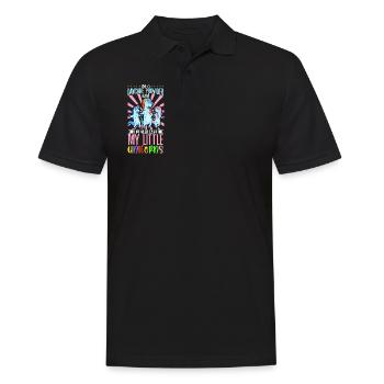 I really love my little unicorns - Tagesmutter - Männer Poloshirt - Schwarz - Vorne - Kai (181cm)
