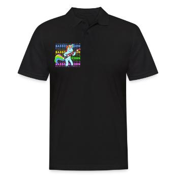 Bassoonicorn - Einhorn mit Fagott - Männer Poloshirt - Schwarz - Vorne - Kai (181cm)