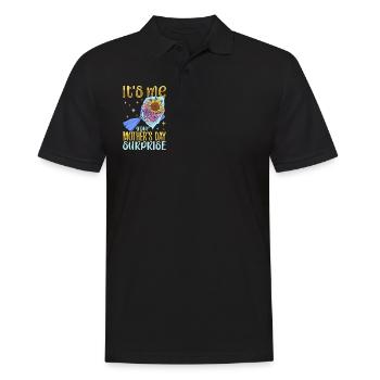 With flowers - surprise for Mother's Day - Men's Polo Shirt - black - Front - Kai (181cm)