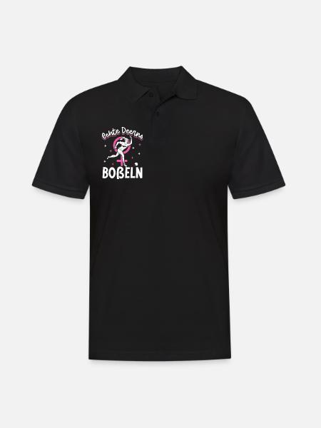 Echte Deerns Boßeln - Männer Poloshirt - Schwarz