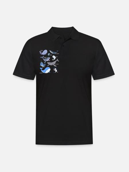Various kawaii whales - Men's Polo Shirt - black