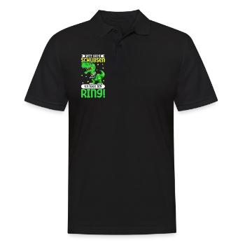 Bitte nicht schubsen - ich trage den Ring - Männer Poloshirt - Schwarz - Vorne - Kai (181cm)