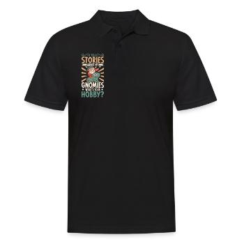 I tell stories about garden gnomes - Men's Polo Shirt - black - Front - Kai (181cm)
