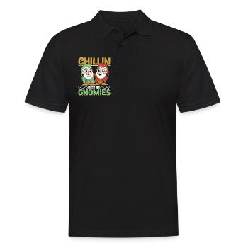 Chillen mit meinen Gnomies - Gartenzwerg - Männer Poloshirt - Schwarz - Vorne - Kai (181cm)