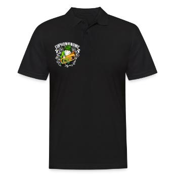 Euphonignome - Gartenzwerg mit Euphonium - Männer Poloshirt - Schwarz - Vorne - Kai (181cm)
