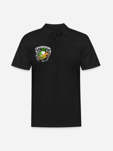 Euphonignome - Gartenzwerg mit Euphonium - Männer Poloshirt - Schwarz