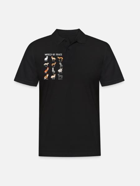 Viele Fuchsarten - Welt der Füchse - Männer Poloshirt - Schwarz