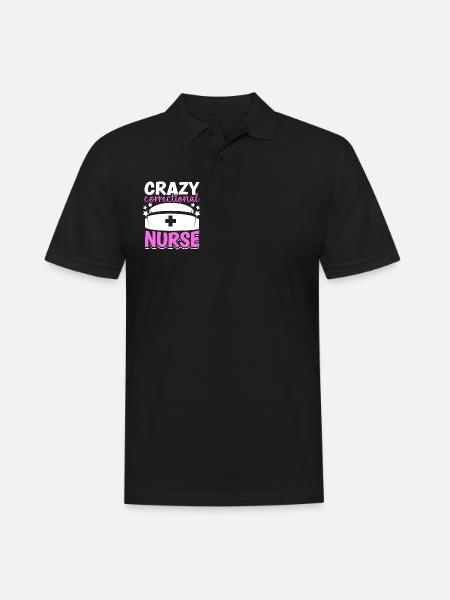 Crazy caregiver in prison - Men's Polo Shirt - black