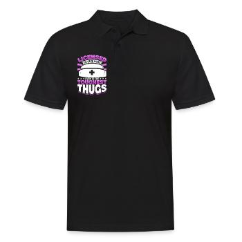 Caring for tough guys - caregiver in the prison system - Men's Polo Shirt - black - Front - Kai (181cm)