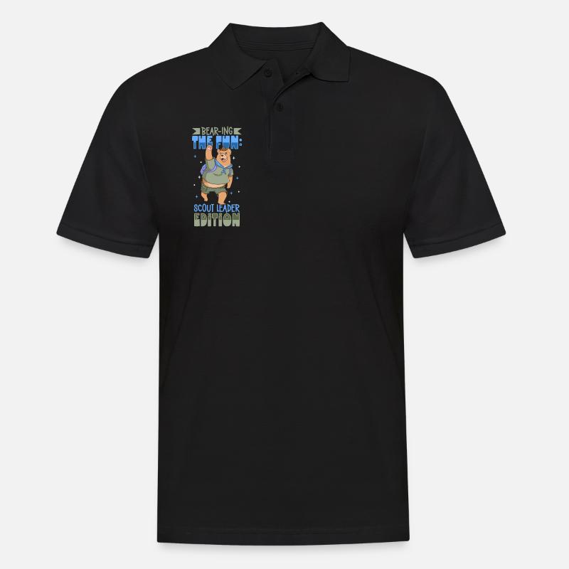 Bär - Pfadfinderlehrer - Männer Poloshirt - Schwarz