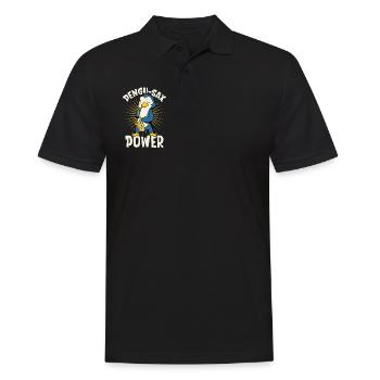 Pengu-Sax Power - Penguin on saxophone - Men's Polo Shirt - black - Front - Kai (181cm)