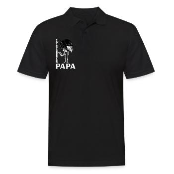 Amoureux de l’autruche - Papa autruche - Polo Homme - noir - Devant - Kai (181cm)
