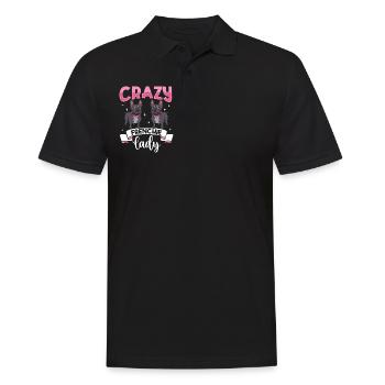 Crazy Frenchie Lady - Bouledogue français - Polo Homme - noir - Devant - Kai (181cm)
