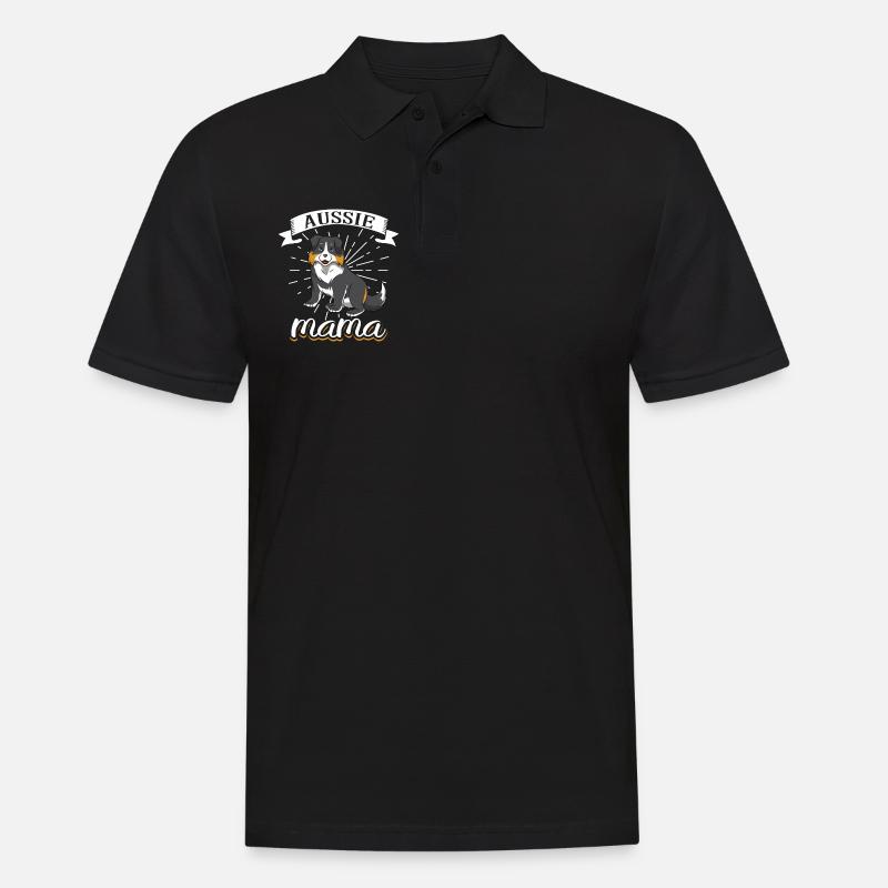Aussie Mama - Australian Shepherd - Männer Poloshirt - Schwarz