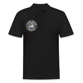 Lama-ssage Thérapeute - Llama Masseur - Polo Homme - noir - Devant - Kai (181cm)