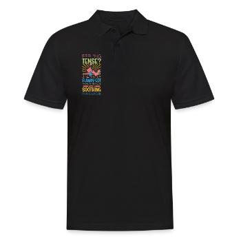 Flamingo is a masseur - Men's Polo Shirt - black - Front - Kai (181cm)