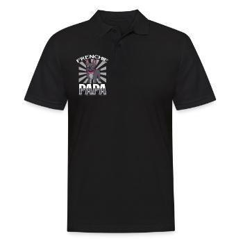 Frenchie Papa - Bouledogue français - Polo Homme - noir - Devant - Kai (181cm)