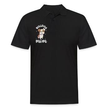 Bulldog Mom - Bulldogge - Men's Polo Shirt - black - Front - Kai (181cm)