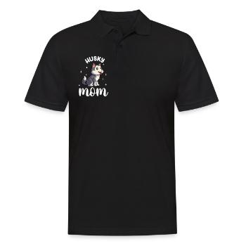Maman husky - Husky sibérien - Polo Homme - noir - Devant - Kai (181cm)
