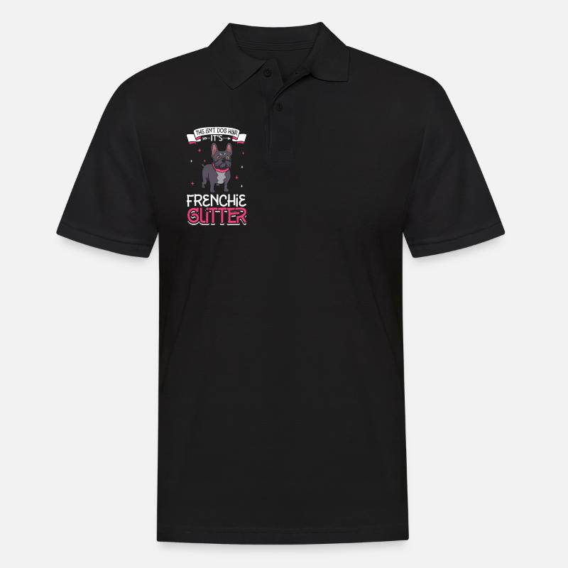 Frenchie Glitzer - Männer Poloshirt - Schwarz