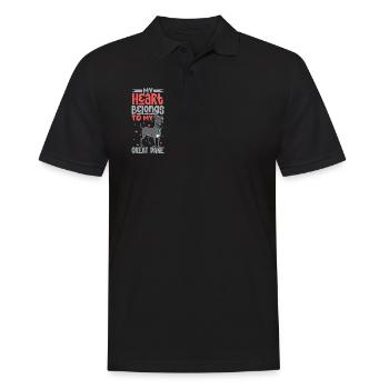 Amour des chiens - Dogue allemand - Polo Homme - noir - Devant - Kai (181cm)