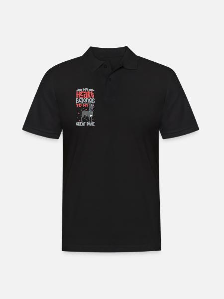 Dog Love - Great Dane - Men's Polo Shirt - black