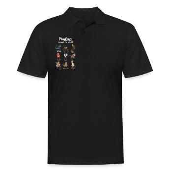 De nombreuses espèces de singes - singes du monde - Polo Homme - noir - Devant - Kai (181cm)