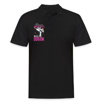 Ne sous-estimez jamais une fille dans Hapkido - Polo Homme - noir - Devant - Kai (181cm)