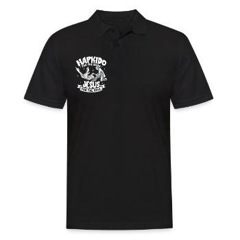 Jesus für die Seele - Hapkido für den Körper - Männer Poloshirt - Schwarz - Vorne - Kai (181cm)