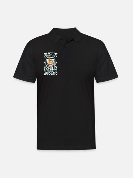 Smile with Café Affogato - Men's Polo Shirt - black