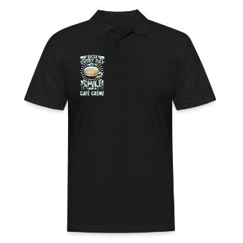 Smile with Café Crème - Men's Polo Shirt - black - Front - Kai (181cm)