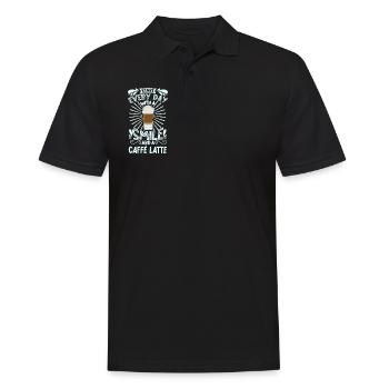 Souriez avec le Caffè Latte - Polo Homme - noir - Devant - Kai (181cm)