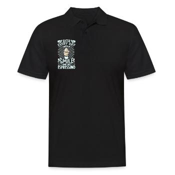 Souriez avec Espressino - Polo Homme - noir - Devant - Kai (181cm)